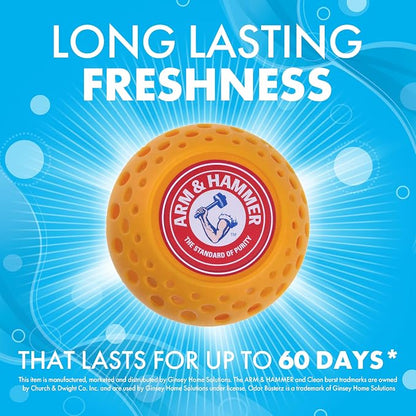 Arm & Hammer OdorBusterz Odor Eliminator Balls, Fresh Burst, 3 Count – Baking Soda Odor Control for Closets, Drawers, Hampers & Small Spaces