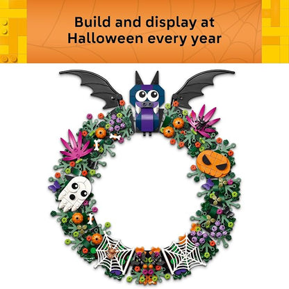 LEGO Halloween Wreath 40825 | Building Toys for Boys & Girls, Ages 12+, Halloween Decor & Craft, W/ String to Hang, 617 pieces, Gift for Kids