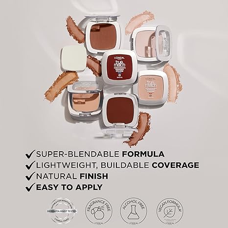 L'Oreal Paris True Match Super Blendable Oil Free Powder Foundation, C12 Deep, 0.33 oz