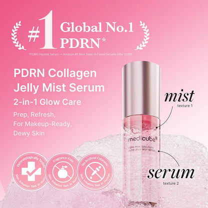 medicube Jelly Mist Serum with PDRN Collagen, Glow Facial Mist, 3.38 fl.oz