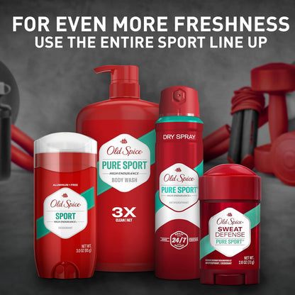 Old Spice Antiperspirant Deodorant For Men, High Endurance, 24/7 Sweat Defense & Odor Protection, 24/7 Freshness & Lasting Scent, Pure Sport Scent, 0.5 oz (Pack of 24)