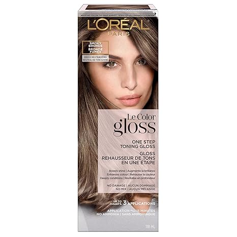 L'Oreal Paris Le Color Gloss One Step In-Shower Toning Hair Gloss, Neutralizes Brass, Conditions & Boosts Shine, Smoky Bronde, 4 Ounce