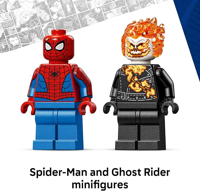 LEGO Marvel Spider-Man vs. Ghost Rider Motorcycle Building Toy for Boys & Girls, Ages 6+ - Super Hero & Villain Playset W/2 Marvel Minifigures - Gift Idea for Kids & Fans - 76335