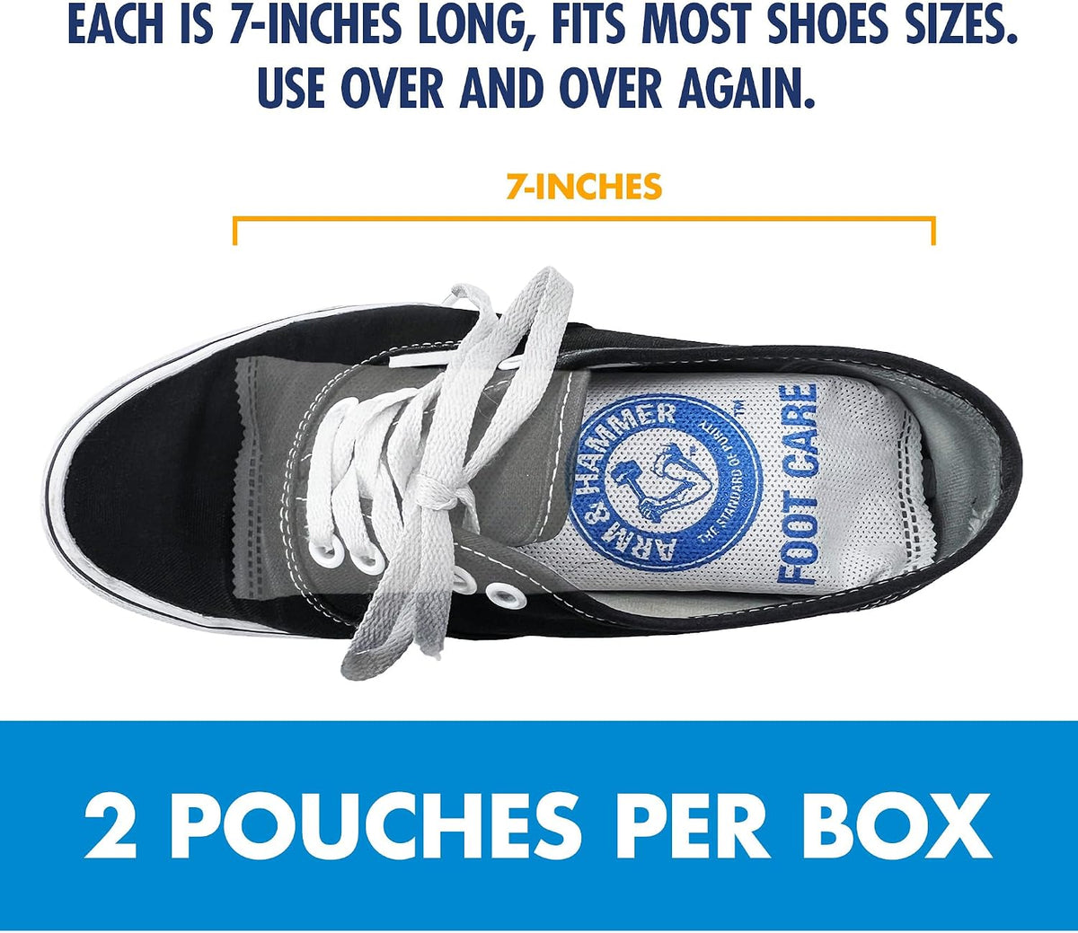 Arm & Hammer In-Shoe Odor Control Pouches, Moisture Absorbing, 4 Count