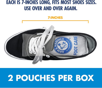 Arm & Hammer In-Shoe Odor Control Pouches, Moisture Absorbing, 4 Count
