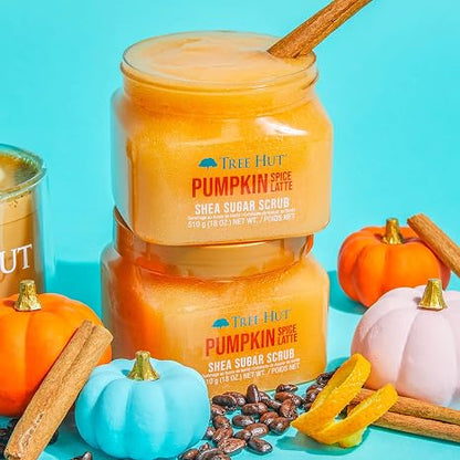 Tree Hut Pumpkin Spice Latte Shea Sugar Exfoliating & Hydrating Body Scrub, 18 oz. (Pack of 2)