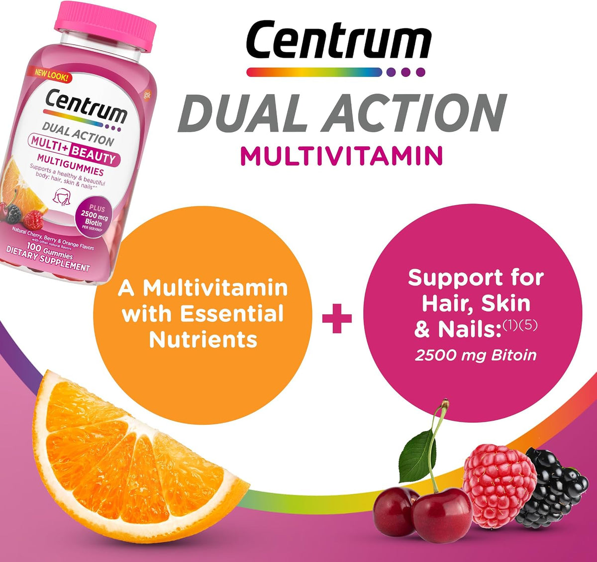 Centrum MultiGummies, Multi + Beauty, 100 Count