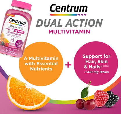 Centrum MultiGummies, Multi + Beauty, 100 Count