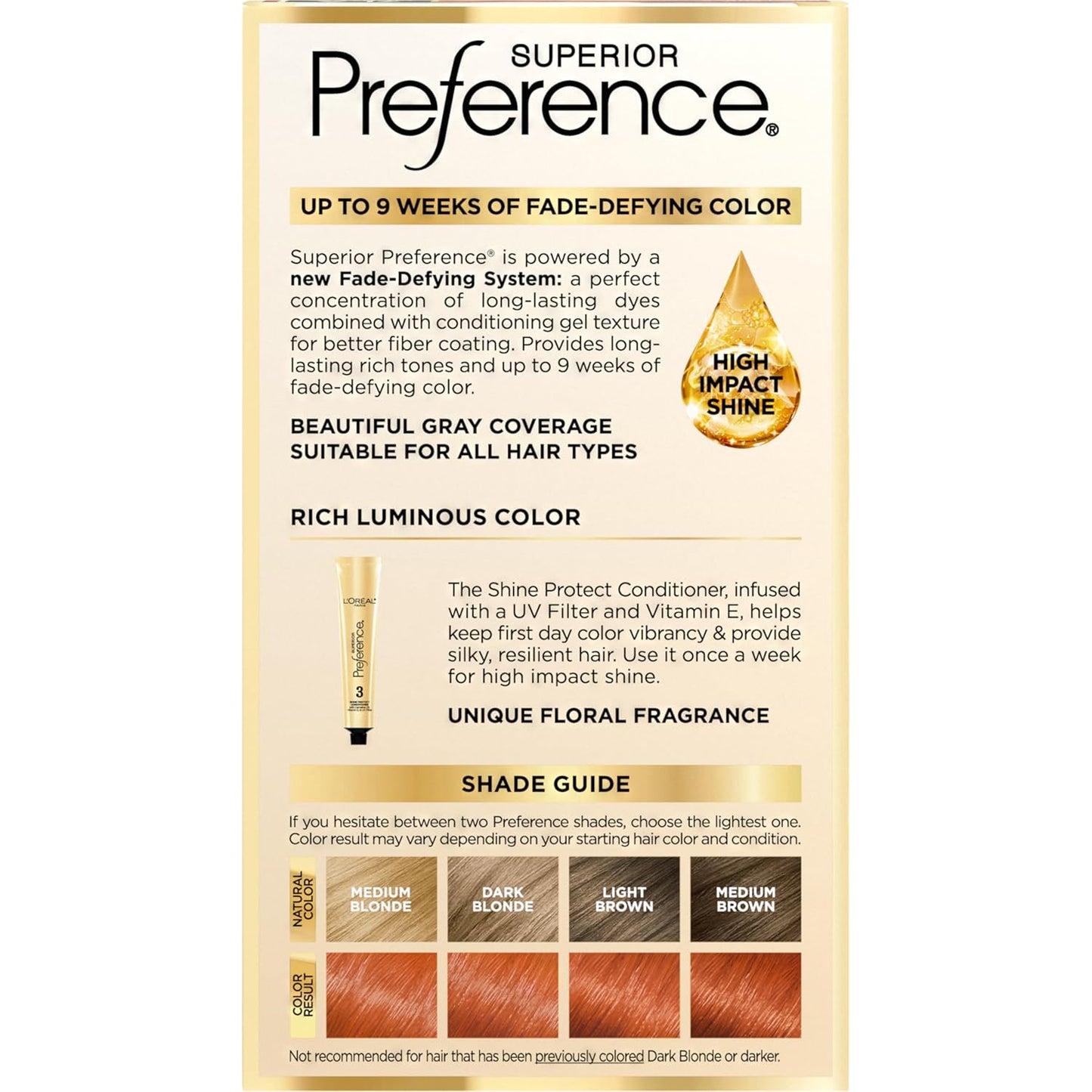 L'Oreal Paris Superior Preference Luminous Fade-Defying Permanent Hair Color, Hair Dye For Up to 9 Weeks of Radiance, Lightest Auburn 7LA, 1 Hair Dye Kit