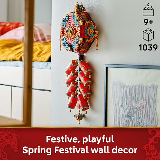 LEGO Spring Festival Fortune Firecracker Kids Building Toy - Chinese New Year Toy for Boys & Girls, Ages 9+ - Play & Display Wall Art with Realistic Sound Effects - Gift Idea for Birthdays - 80118