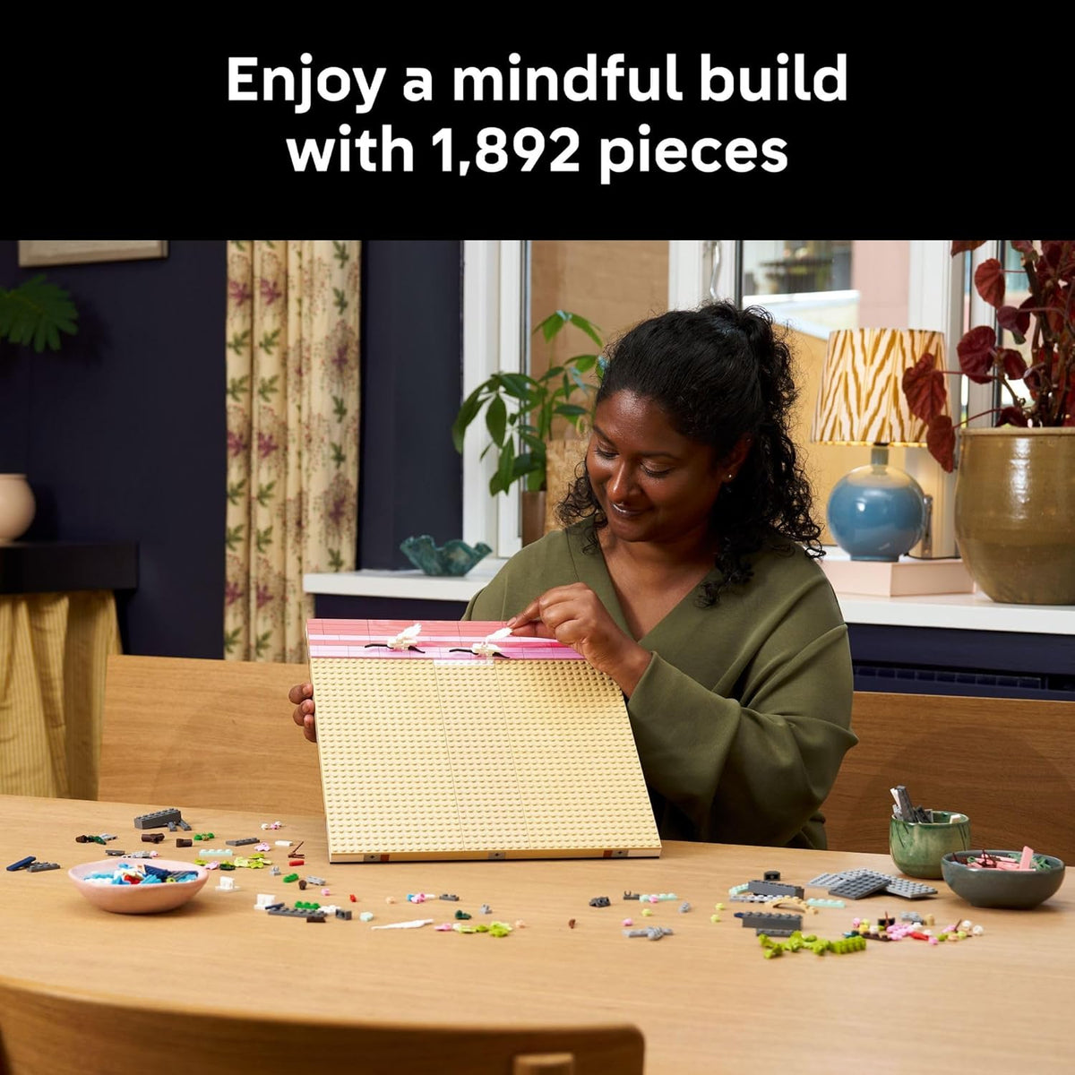 LEGO Art Japanese Cherry Blossom Landscape Building Set for Adults - Room Decoration & Gift for Women & Men, Ages 18+ - Framed Wall Decor, Stand or Hang to Display - 31218