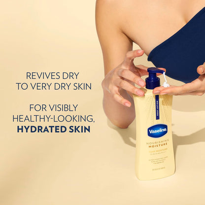 Vaseline Nourishing Moisture Nourishing Moisture Body Lotion for Dry Skin, Made with Ultra-Hydrating Lipids + Pure Oat Extract for Nourished, Healthy-Looking Skin 20.3 oz