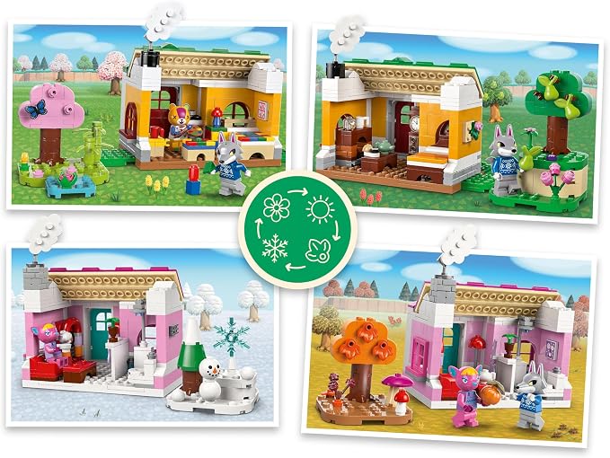 LEGO Animal Crossing Creative Houses: Seasons of Fun Building Toy - Pretend Play Set for Girls & Boys, Ages 7+ - Create 2 Houses W/1 Set of Building Blocks for Kids - Gift Idea for Birthdays -77057