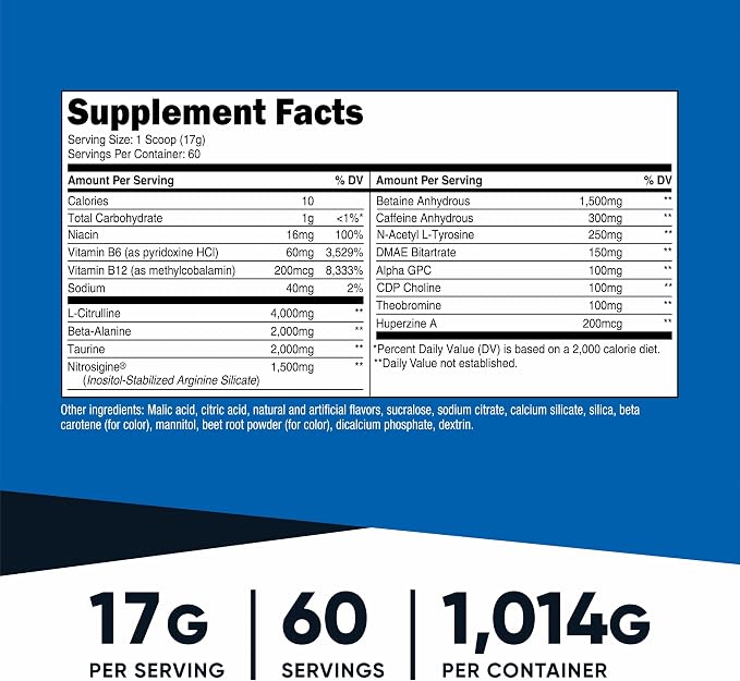 Nutricost Pre-X Xtreme PreWorkout Powder Complex (Peach Mango) 60 Servings