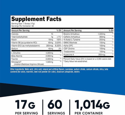 Nutricost Pre-X Xtreme PreWorkout Powder Complex (Peach Mango) 60 Servings