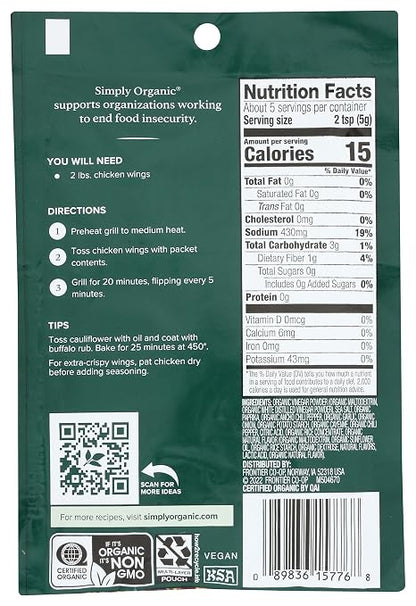 Simply Organic, Dry Rub Buffalo Organic, 0.95 Ounce