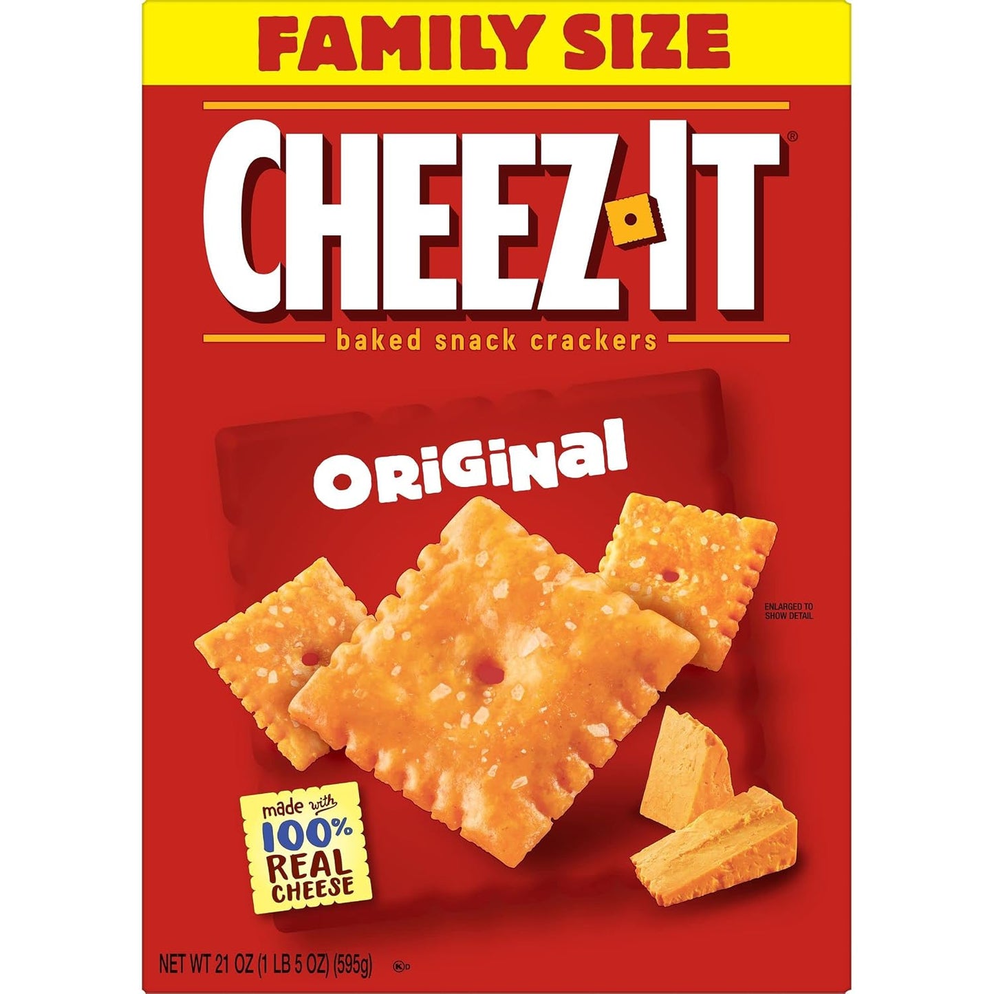 Cheez-It Cheese Crackers, Baked Snack Crackers, Lunch Snacks, Original, 21oz Box (1 Box) (Pack of 2)