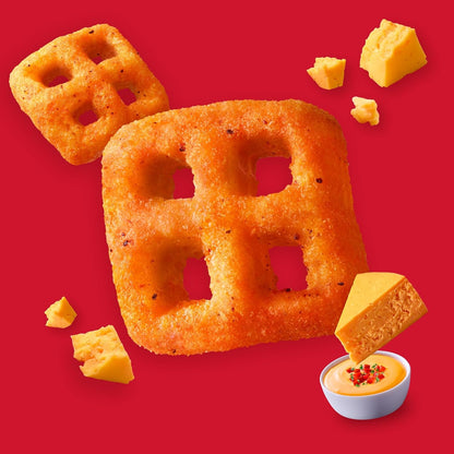 Cheez-It Crunch Cheesy Baked Snacks, Lunch Snacks, Kick'n Nacho Cheese, 6.5oz Bag (1 Bag)