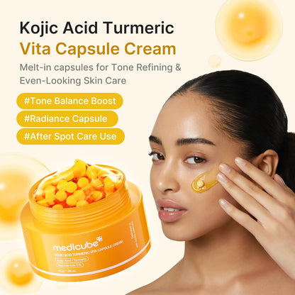 medicube Capsule Cream with Kojic Acid & Turmeric for Uneven Skin Tone