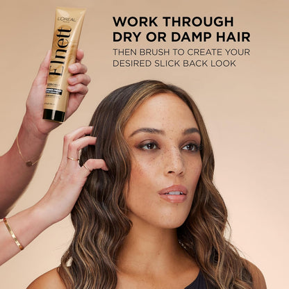 L'Oreal Paris Elnett Slick Back Styling Cream, Anti-Frizz Hair Cream for Flexible Hold, Frizz Control, Polished Shine and Slick Finish, 5.1 Fl Oz