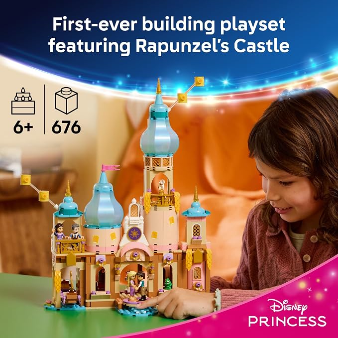 LEGO Disney Princess Rapunzel's Castle 43297 | Building Toys for Girls & Boys, Ages 6+, Princess Castle Playset, Movie Character Figures, 676 pieces, Gift for Birthdays