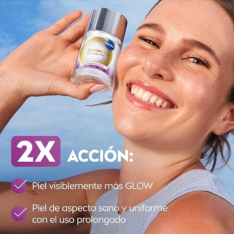 NIVEA LUMINOUS 630 Skin Glow Liquid Exfoliant 100 ml – Ultra-Refining AHA & PHA Radiance Tonic for Silky-Smooth Texture, Enhanced Clarity and Illuminated Skin Appearance