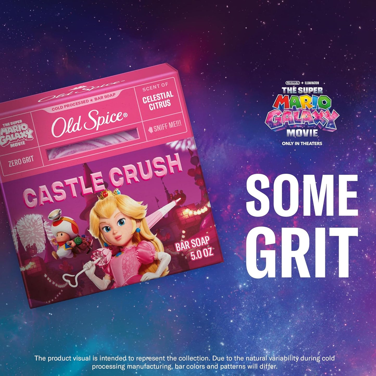 Old Spice Bar Soap for Men, x The Super Mario Galaxy Movie, Cold Pressed with Grit, Made with Natural Oils & Plant Based Cleanser, Celestial Citrus with Sweet Citrus & Berries Scent, 5.0 oz