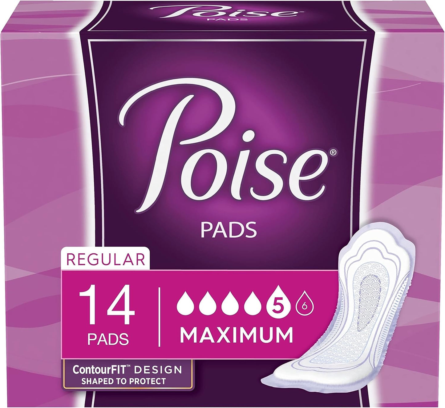 Poise Panty Liners, Very Light Absorbency, 48 Count, Pack of 2 | 2 Drop | Regular Size | For Incontinence