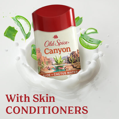 Old Spice Antiperspirant & Deodorant for Men, 24/7 Sweat & Odor Protection, 24/7 Freshness with Long Lasting Scent, Gentle on Skin, Dry Feel, Canyon with Aloe Scent, 2.6 oz (Pack of 3)