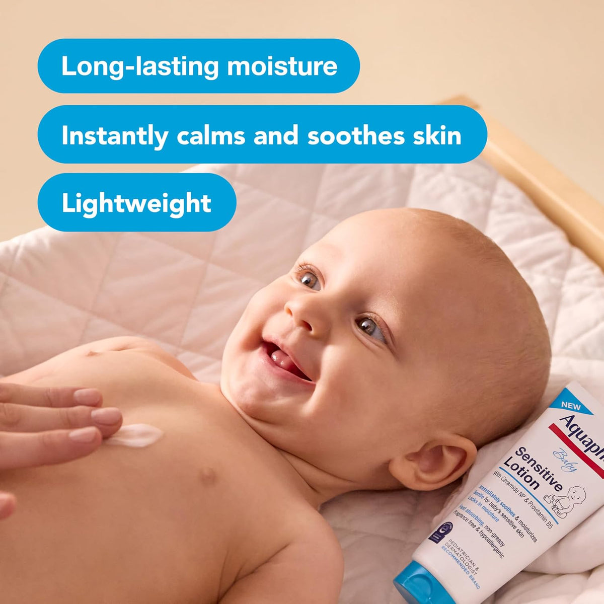 Aquaphor Baby Sensitive Lotion, Gentle Moisturizer, 8 FL OZ