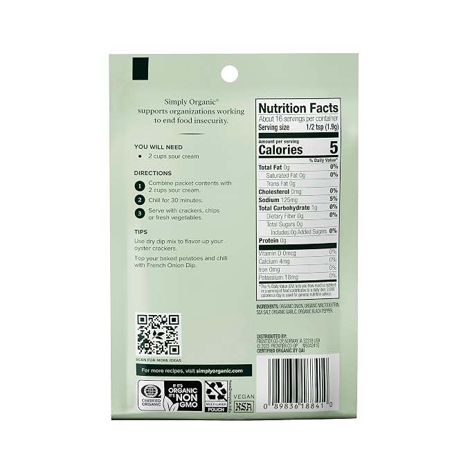 Simply Organic Dip Mix, French Onion, 1.1 oz