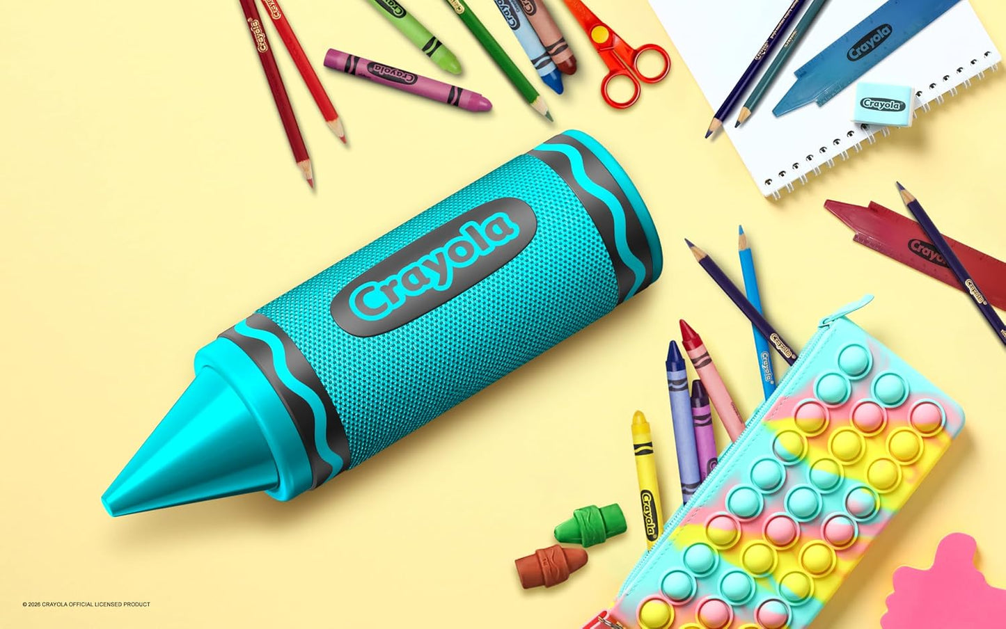 Crayola Kids Crayon Speakers Bluetooth, Portable Bluetooth Speakers | 20W Peak Power HD Sound, Mini Bluetooth Speaker Wireless with TWS Pairing BT 5.3, FM Radio Home/Party/Outdoor/Travel