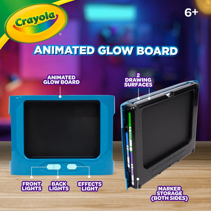 Crayola Animated Glow Board, DualScreen LED Drawing Board with Light Animation, Light Up Tracing Projector, Gift for Kids, Toys for Boys & Girls, Ages 6+