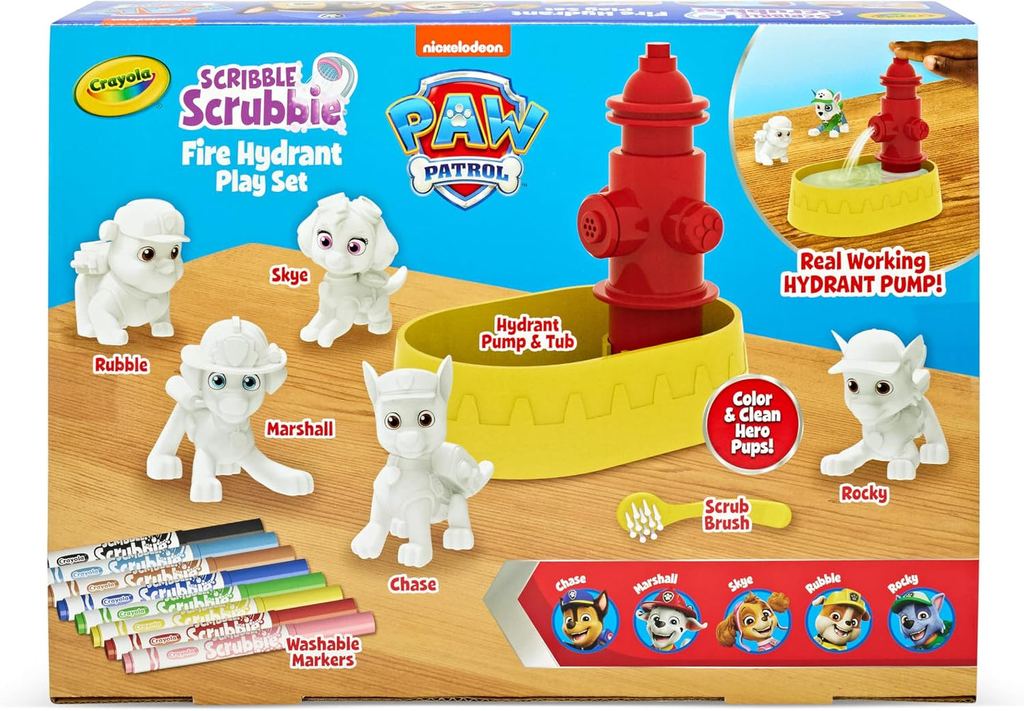 Crayola Scribble Scrubbies PAW Patrol Toy Playset, Washable Coloring Pets & Bath Tub Set with Marshall, Rubble, Rocky & Chase, Gift for Toddlers, Ages 3+