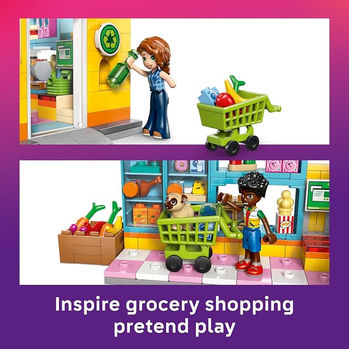 LEGO Friends Heartlake City Convenience Store Building Toy for Girls & Boys - Pretend Play Set for Kids, Ages 5+ - W/Autumn & Zac Minidolls, 1 Toy Dog, & Accessories - Gift Idea for Birthdays - 42680