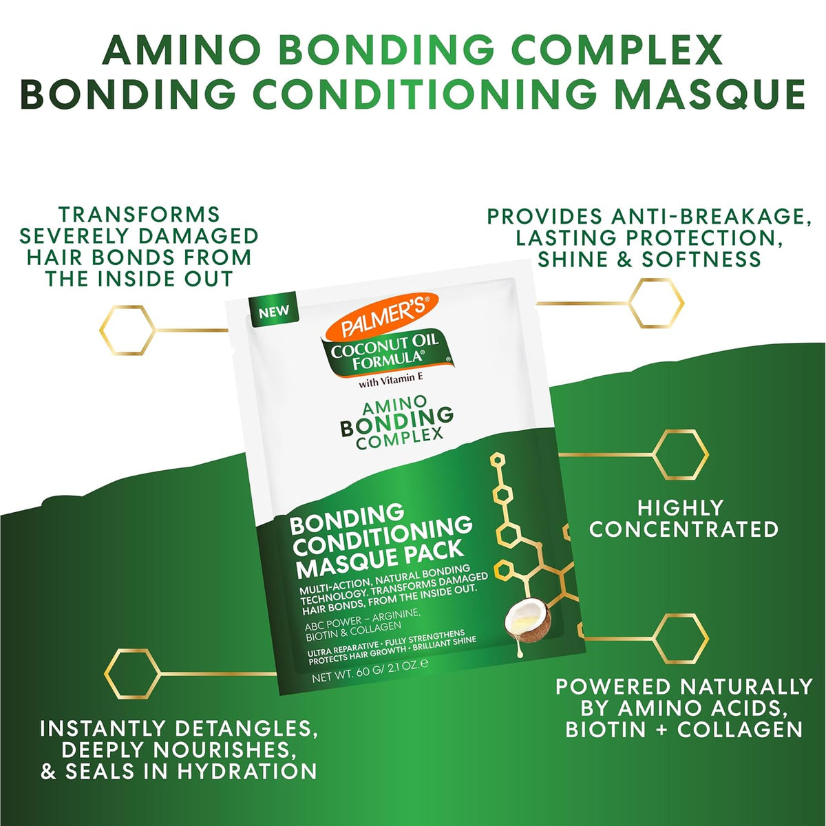 Palmer's Amino Bonding Hair Mask, Intense Conditioning Masque (2.1oz)