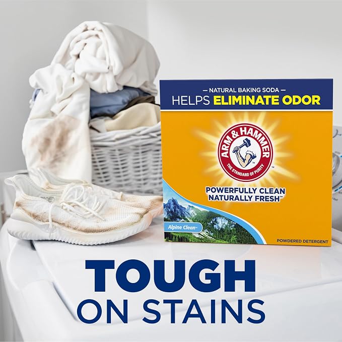 ARM & HAMMER Powder Laundry Detergent, Alpine Clean, 9.56 lb, 155 Loads