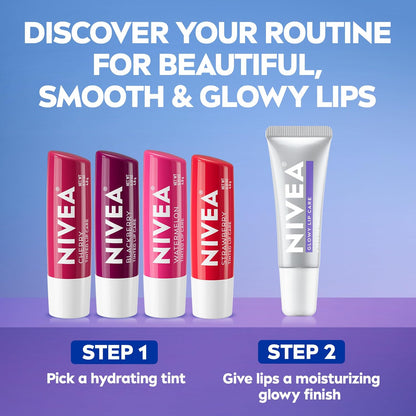 NIVEA Glowy Lip Balm, 2 x 0.35 FL OZ