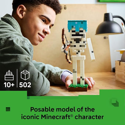 LEGO Minecraft The Skeleton 21594 | Building Toys for Boys & Girls, Ages, 10+, Display for Bedroom, 502 pieces, Gift for Gamers