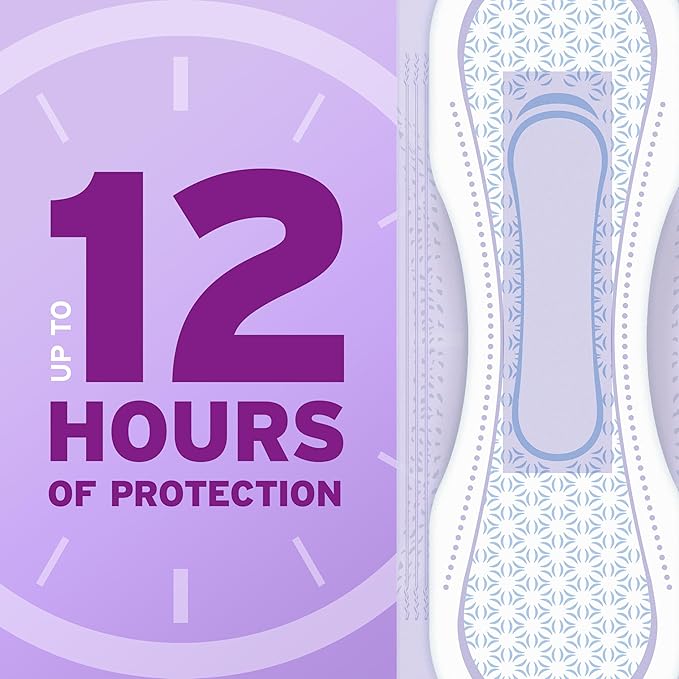 Poise Incontinence & Postpartum Pads for Bladder Leaks, 7 Drop Ultra Absorbency, Long Length, 78 Count, Packaging May Vary