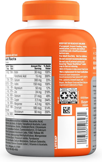 One A Day Multivitamin for Women 50 and Over Tablets, Womens Multivitamin 50 Plus with Vitamins D, C, E, Zinc & Biotin, Daily Vitamins for Woman 50+, 200 Ct (Packaging May Vary)