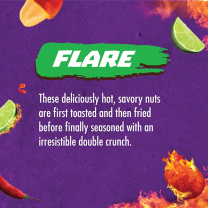 Takis Hot Nuts Flare Double Crunch Peanuts, Chili Pepper and Lime Artificially Flavored Peanuts, 3.2 Ounce Bag