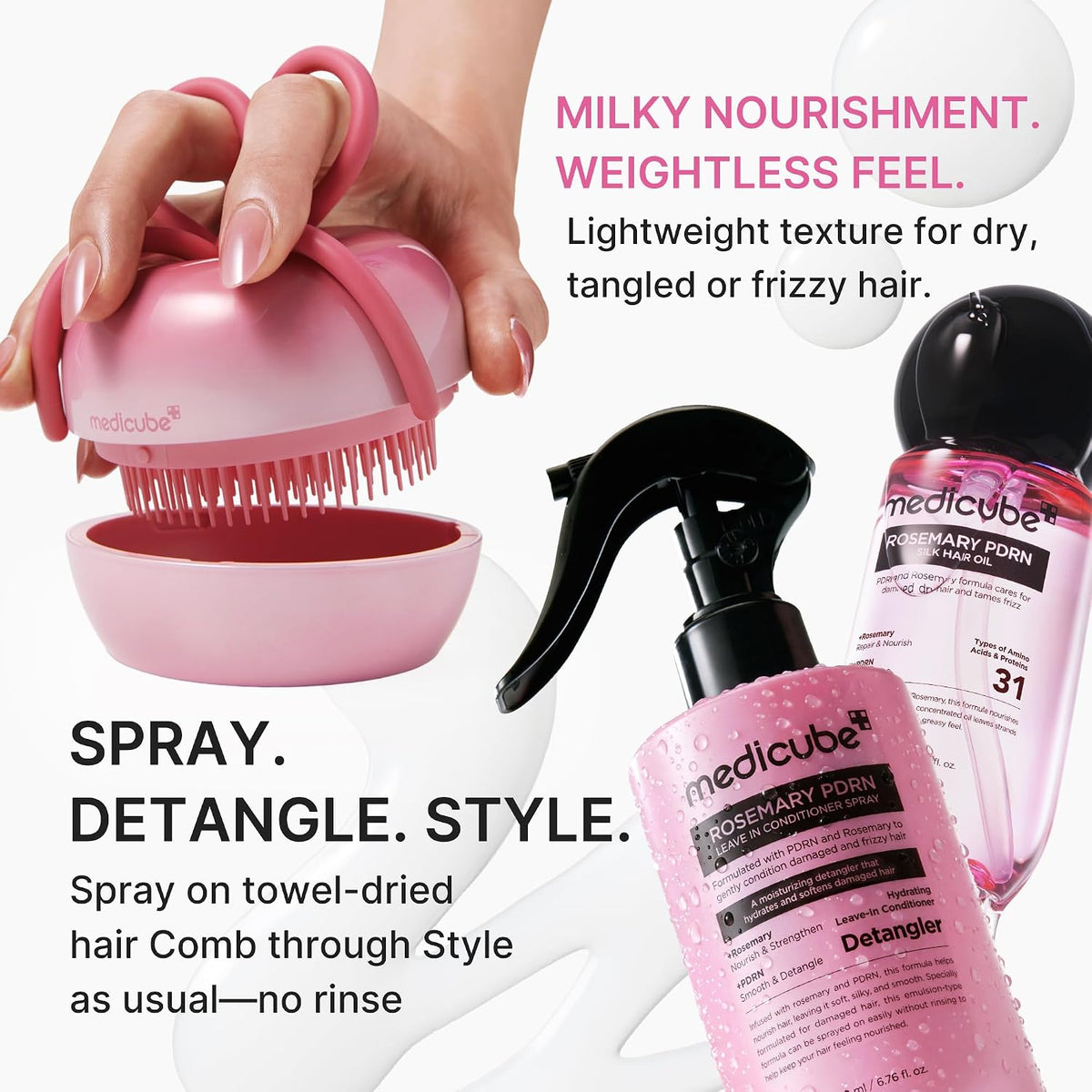 medicube Rosemary PDRN Leave in Conditioner Spray, Do-It-All Detangler