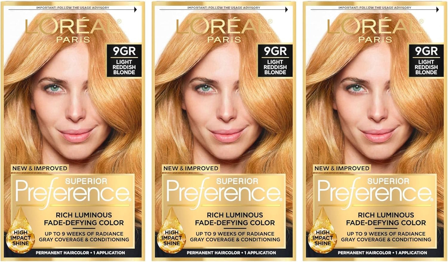 L'Oreal Superior Preference - 9GR Light Reddish Blonde (Warmer) 1 Each (Pack of 3)