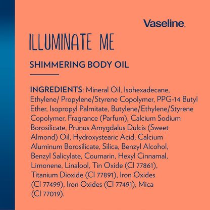 Vaseline Illuminate Me Shimmering Body Oil 3, Travel-Friendly 2-Pack – Glow Up Essentials for Melanin-Rich Skin, 3.3 Oz Ea