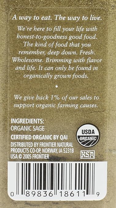 Simply Organic Ground Sage Leaf, Certified Organic | 1.41 oz | Salvia officinalis L. (Pack of 2)