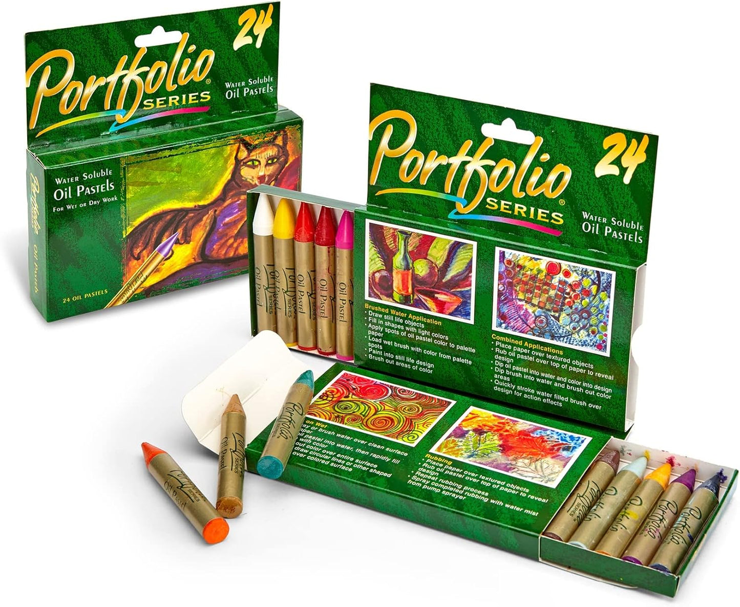 Crayola Portfolio Series Oil Pastels, Water Soluble, 24 Count, Colors May Vary