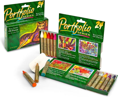 Crayola Portfolio Series Oil Pastels, Water Soluble, 24 Count, Colors May Vary