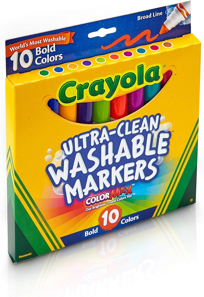 Crayola Ultraclean Broadline Bold Markers (10 Count)