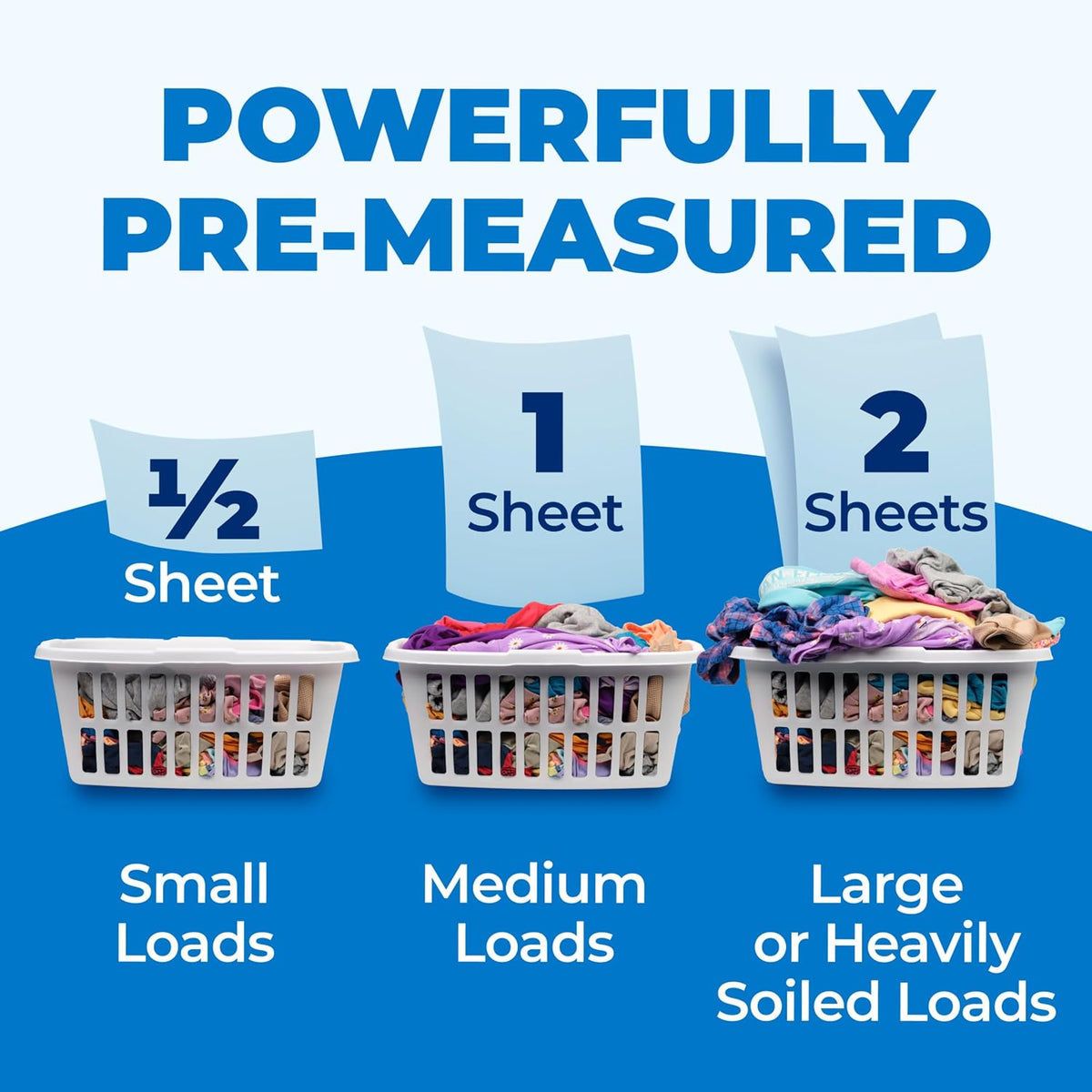 ARM & HAMMER 5in1 Power Sheets Laundry Detergent, Free & Clear, 50 Count